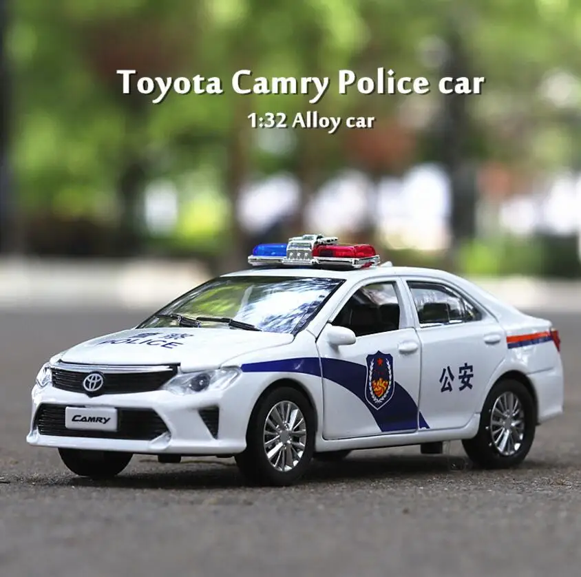 1:32 игрушечная машинка Toyota Camry Полицейская металлическая игрушка из сплава