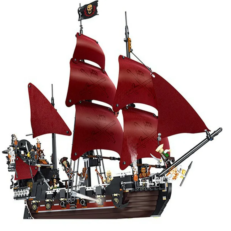 

New LEPIN 16009 1151pcs Queen Anne's revenge Pirates of the Caribbean Building Blocks Set Compatible with 4195 Children DIY gift