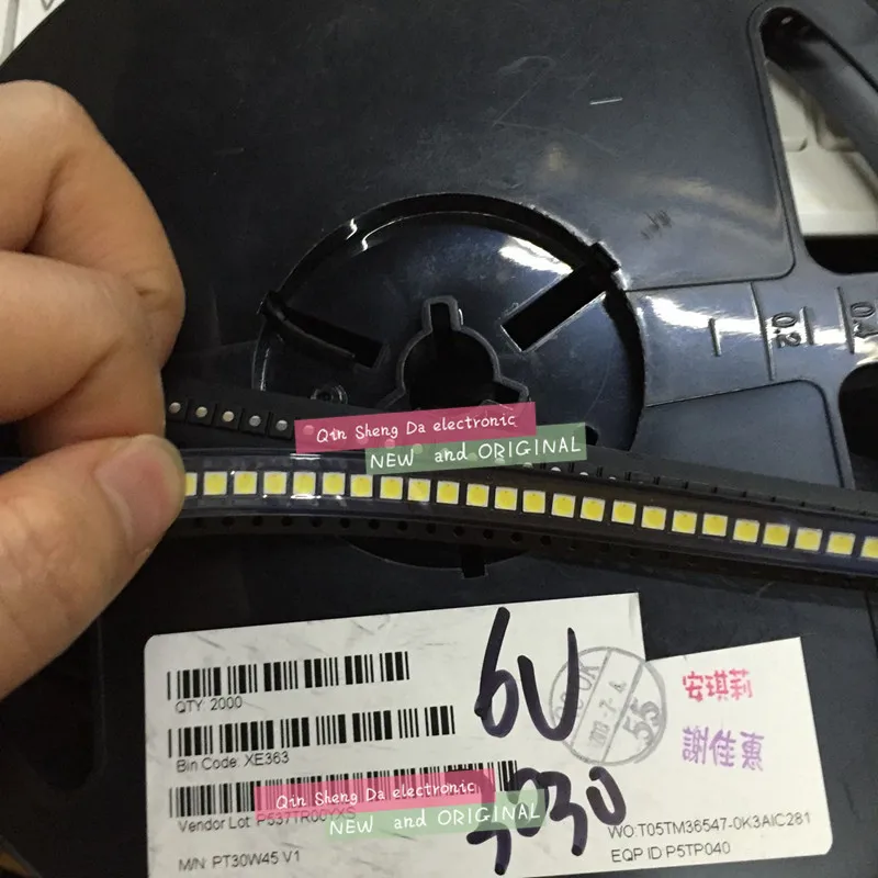 600pcsfor Lextar светодиодный фонарь высокой мощности Светодиодный 1,8 Вт 3030 6 в холодный белый 150-187LM PT30W45 V1 ТВ применение 3030 smd светодиодный Диод