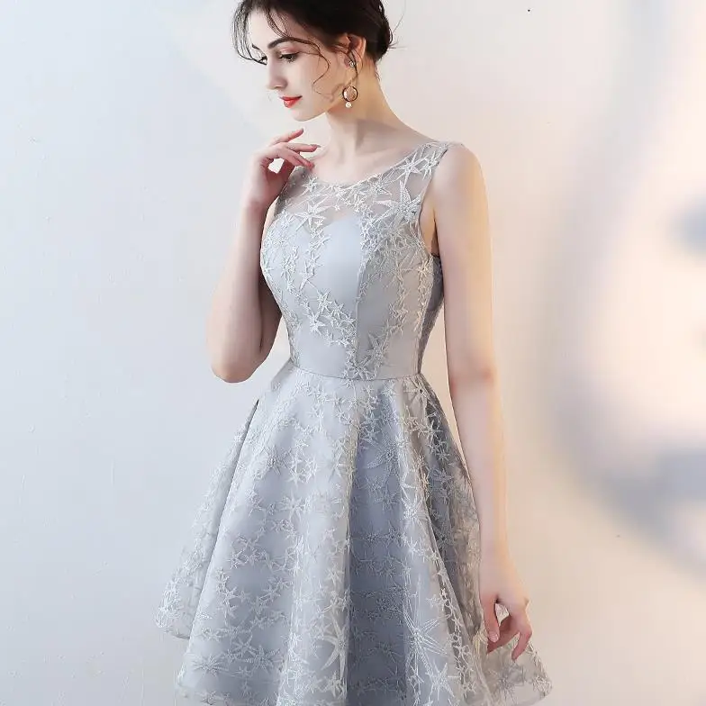 Элегантное вечернее платье Vestido de Festa ТРАПЕЦИЕВИДНОЕ женское с коротким рукавом