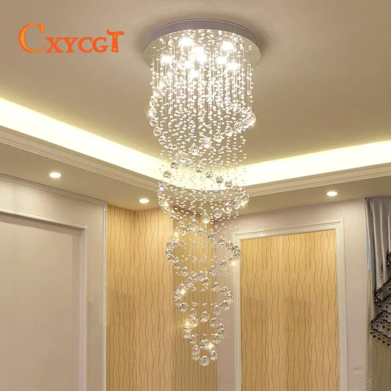 

Modern Double Helix Elegant LED Crystal Chandelier Used for Stairs Hotel Hall Decoration Lighting