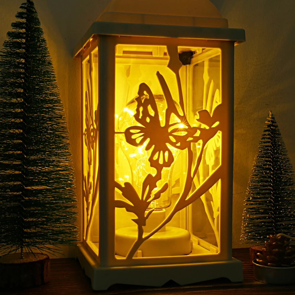 Европейский кованого железа бабочка стекло для защиты от ветра лампа настольная лампа в форме свадебного сада подвесное украшение для дома лампа