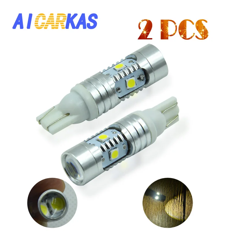 

AICARKAS 2 PCS Extremely Bright Car T10 W5W 194 LED White Reverse Light Back up Bulb Parking Lights Interior Map Dome Lamp 12V
