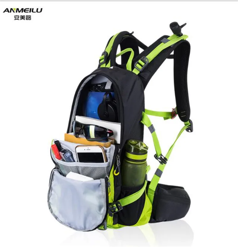 ANMEILU 20L Waterproof Camping Hiking Backpack With Rain Cover Climbing Cycling Backpack Outdoor Sport Optional 2L Water Bag
