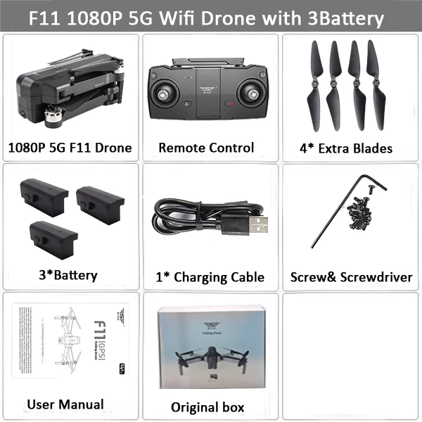 SJRC F11 GPS 5G WiFi FPV с камерой 1080P Бесщеточный Quadcopter 25 мин. Время полета Жест Складная рукоятка Selfie RC Dron VS CG033 - Цвет: 1080P 3BAT BX