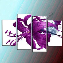 Flor púrpura Pintura Mural pintado a Mano Pintura Al Óleo Del Arte Abstracto de la Lona Pintura Al Óleo Moderna Decoración Arte de La Pared Imágenes