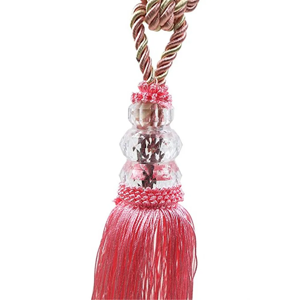 2018 new beautiful Crystal Beaded Tassels Tieback Curtain Cord Home