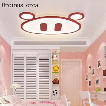 

Nordic modern simple pink LED ceiling lamp girl bedroom children's room lamp creative cartoon pig nose ceiling lamp