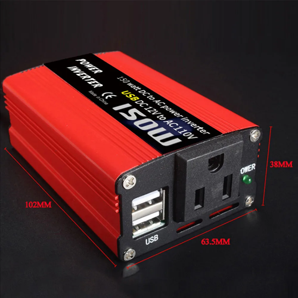 Двойной USB 150 ватт DC В AC инвертор питания 12 в 110 В/220 модифицированная