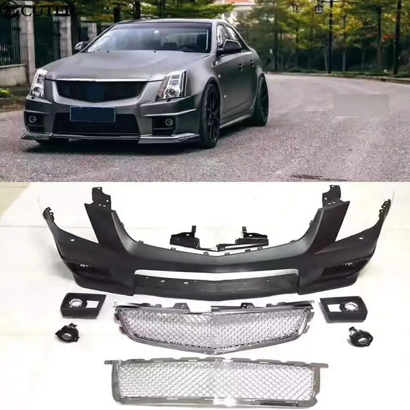 CTS CTS-V PP обновленный передний бампер гоночные решетки Комплект кузова для Cadillac 08-12