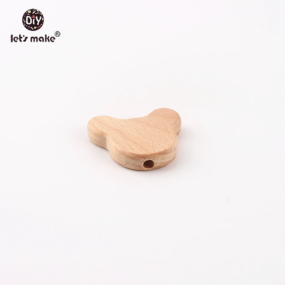 Lets make Natural Wood Bears Chew Beads Jewelry Making For Teeth 20pcs 너도밤 나무 나무 Teether DIY 더미 클립 체인 Teethers