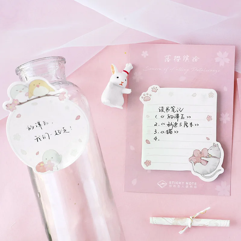 

Cherry Blossom Planner Stickers Sticky Notes Memo Pad Kawaii Stationery Memo Pads Paper Writing Pads Girls Gifts School Supplies