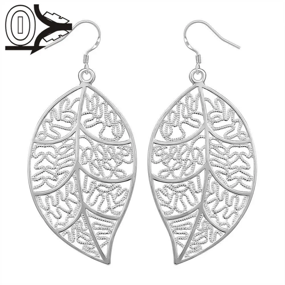 

Wholesale Silver Plated Earring,Wedding Jewelry Accessories,Fashion Leaves Silver Women Long Earrings