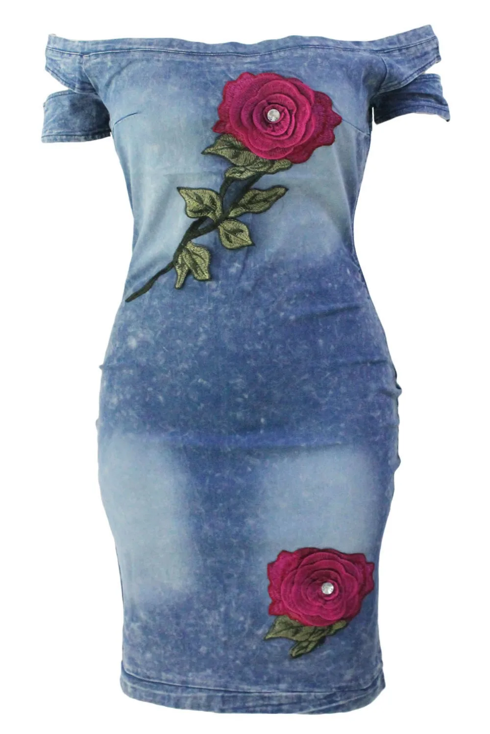 Rose-Embroidered-Off-Shoulder-Midi-Denim-Dress-LC61224-5-5