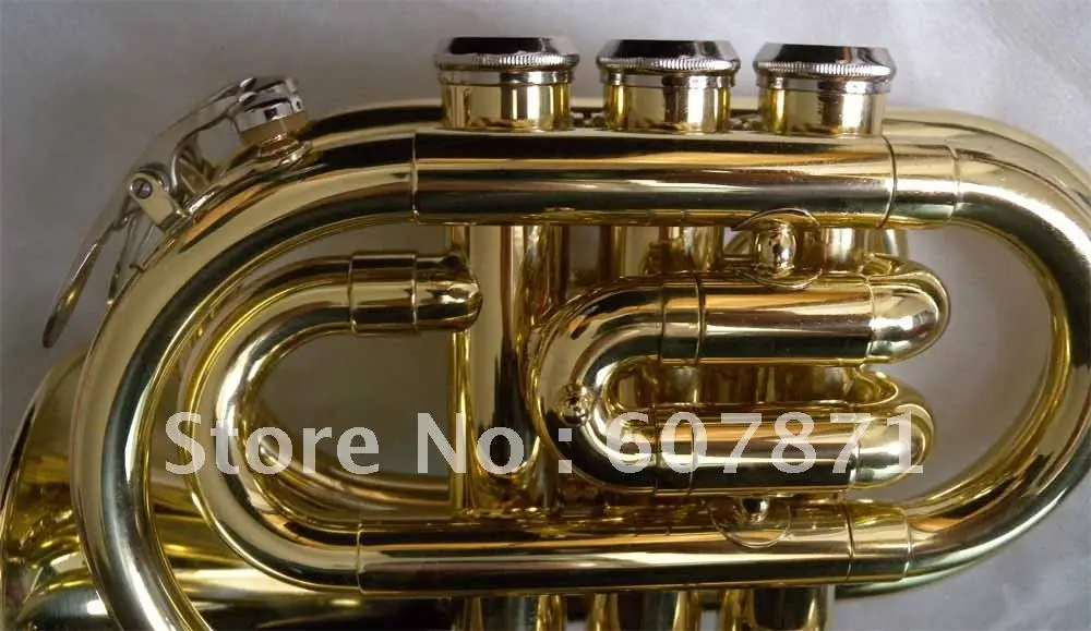 New Golden MINI/POCKET TRUMPET Bb Key YKK Zipper Casein Trumpet from