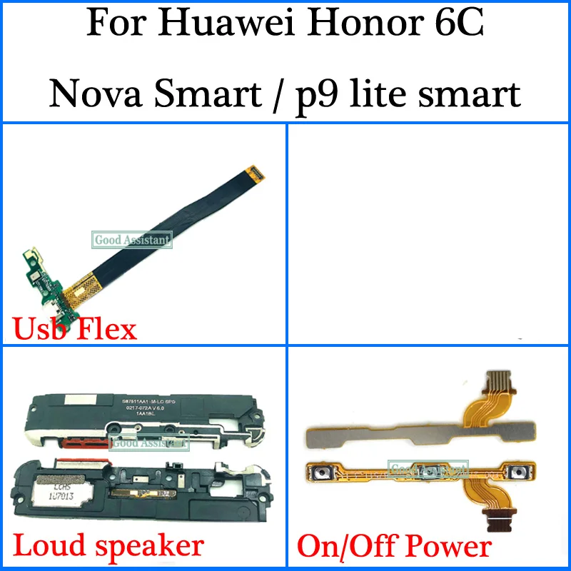 

For Huawei Honor 6C / Nova Smart / p9 lite smart / gr3 2017 Usb Flex cable Loud speaker On Off Power Flex Cable