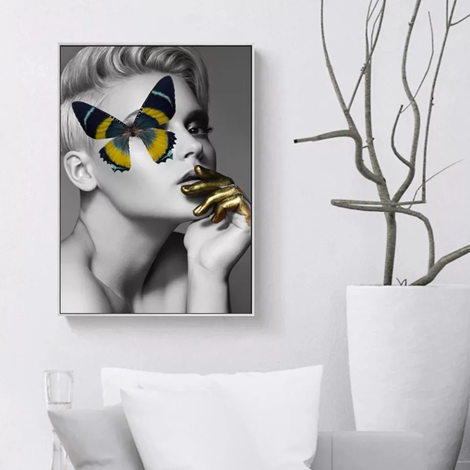 Abstract Figure Wall Art Canvas Painting Model Nordic Poster Pictures For Living Room Fashion Print Girls Women Gift Unframed