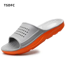 Мужские тапочки повседневная обувь черного и серого цвета Нескользящие шлепанцы размера плюс 46 47 для ванной летние пляжные сандалии мужские вьетнамки с мягкой подошвой из ЭВА