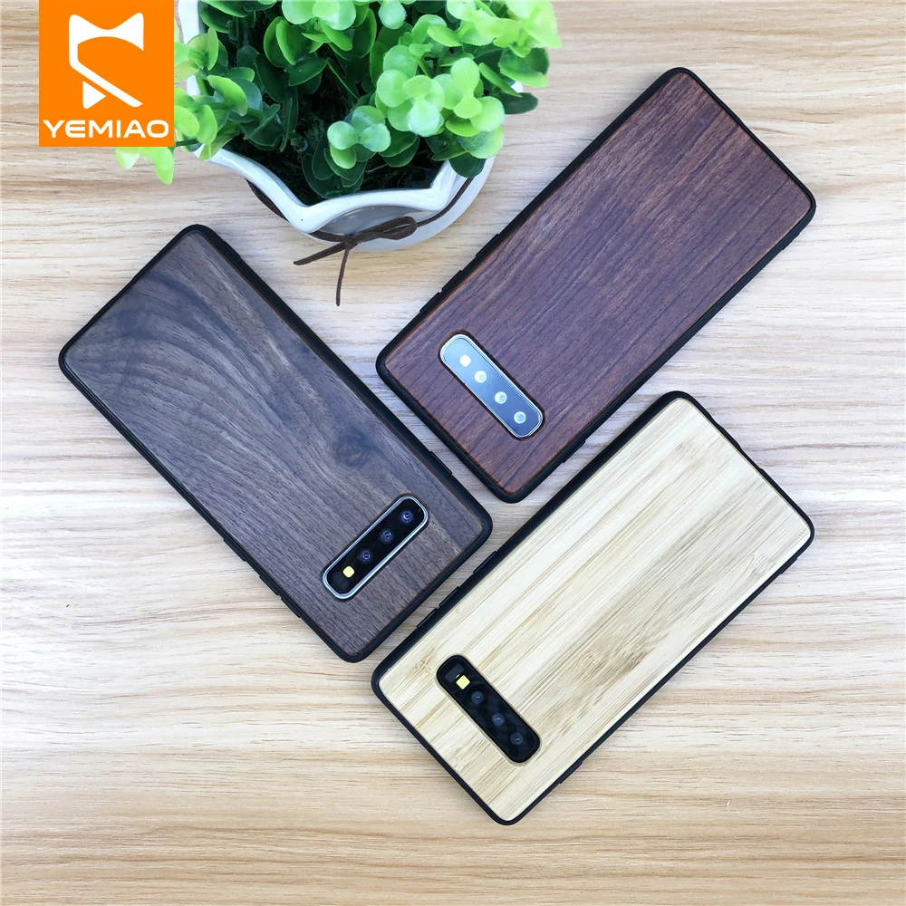 

Silicone + Real Wood Case For Samsung Galaxy S10e S10 S9 S8 Plus Phone Case Full Protective Cover For Samsung S7 Edge Note 8 9