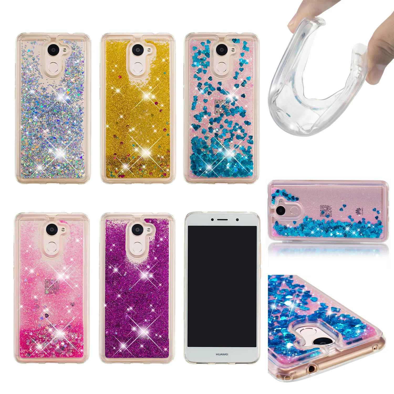 

For Huawei Y7 2017 Case Luxury Liquid Silicon Shell Case For Huawei Y7 Prime Case Stars Cover Coque For Huawei Enjoy 7 Plus Case