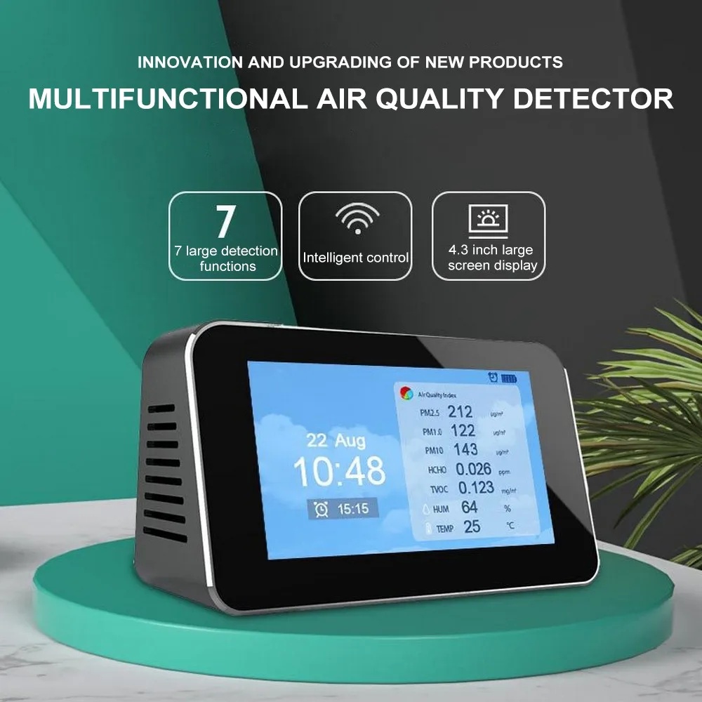 Digital CO2 PM2.5 HCHO TVOC USB Gas Detector Carbon Dioxide Air Quality Monitor Outdoor CO2 Meter Formaldehyde Monitor Digital CO2 PM2.5 HCHO TVOC USB Gas Detector Carbon Dioxide Air Quality Monitor Outdoor CO2 Meter Formaldehyde Monitor