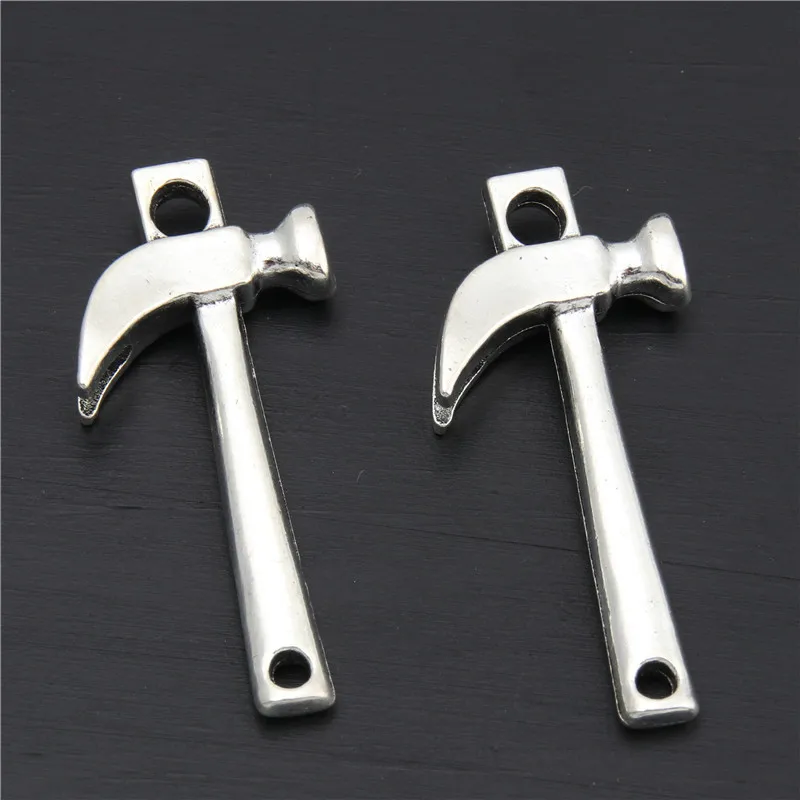 5pcs Tibetan Silver Hammer 3d Charms Movie Pendants Beads Fit Bracelet