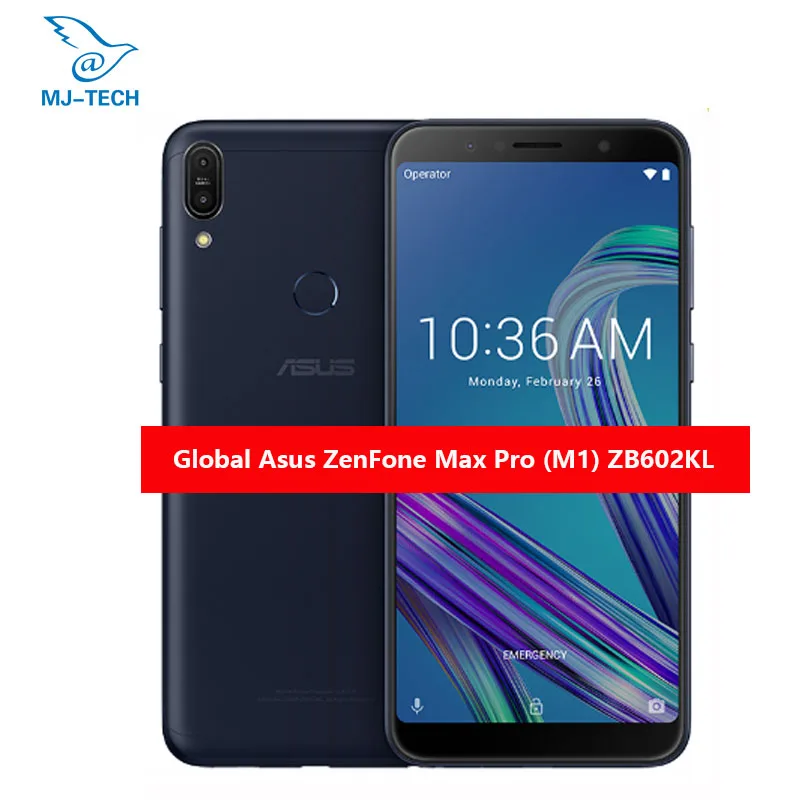 Мобильный телефон Asus ZenFone Max Pro(M1) ZB602KL SnapDragon 636, Android 8,1, 4 ГБ, 64 ГБ, 6 дюймов, 18:9 FHD+ Face ID, аккумулятор 5000 мАч