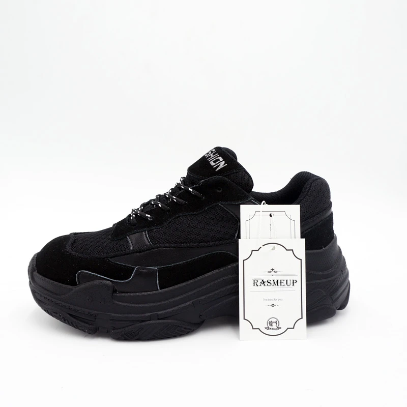 RASMEUP/женские кроссовки на платформе из кожи и сетчатого материала; коллекция года; модная женская прогулочная обувь на плоской подошве со шнуровкой; женская повседневная обувь для папы