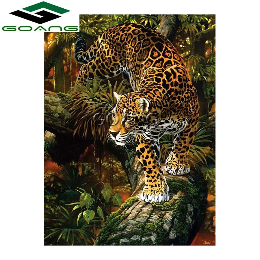 

Needlework Diy Diamond Painting Cross Stitch diamond Embroidery animal Africa Leopard full square diamond Mosaic rhinestones