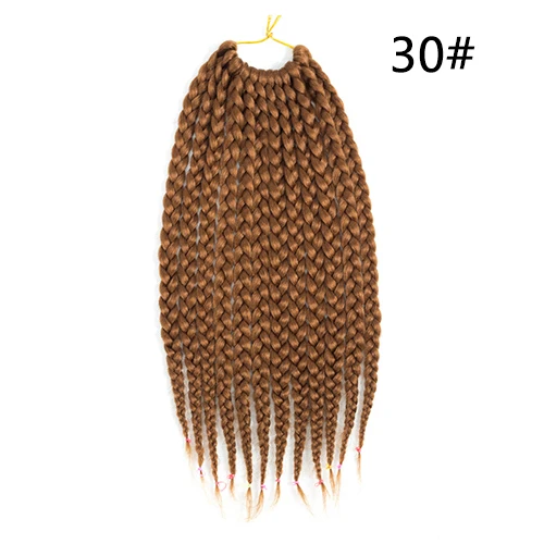 Aigemei, 14 дюймов, 85-90 г, вязанные крючком косички, синтетические волосы, 12 корней, чистые цвета, вязанные косички, волосы для наращивания для женщин - Цвет: #30