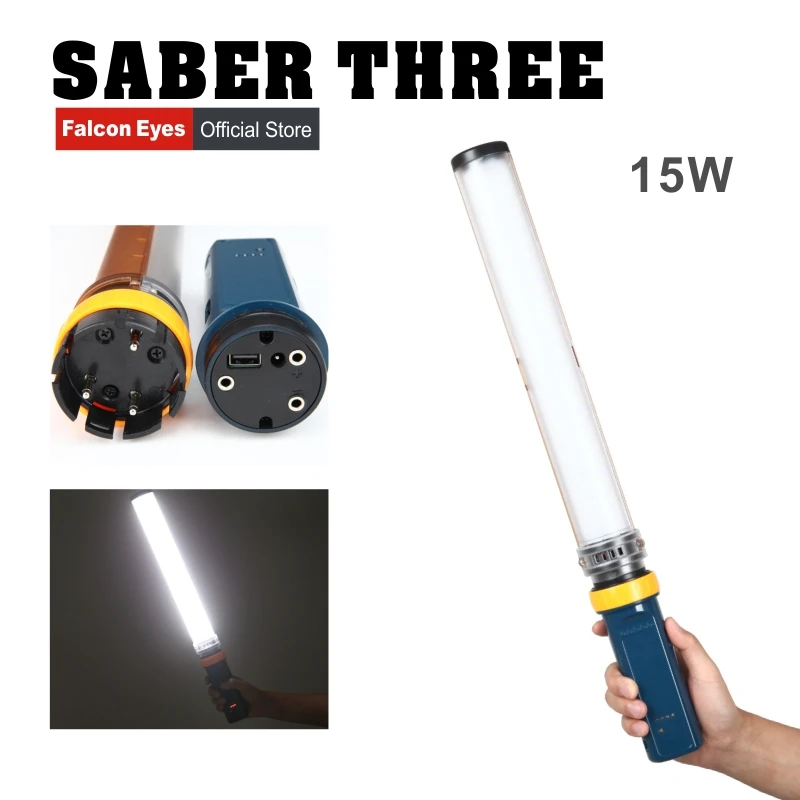 

Falcon Eyes Saber3 LED Photo Video Continuous Light 15W 3200/5600K High CRI95 Dimmable Power Output Handheld LED Light Stick