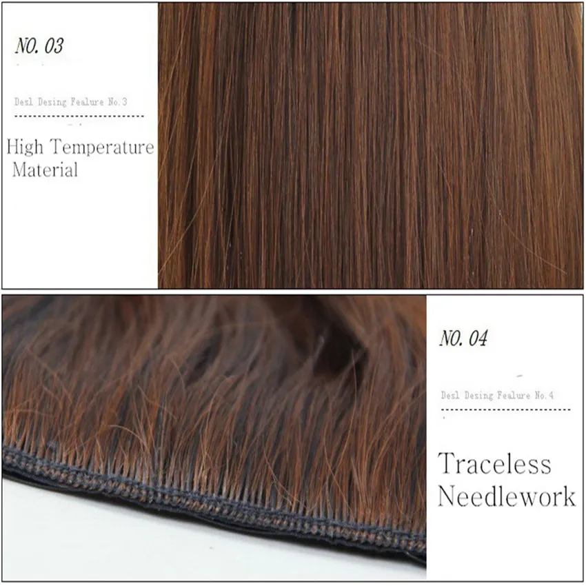 Feibin Clip In Hair Extension Synthetic Hair Piece Long 60cm 24 inches Heat Resistant no47 Free Shipping