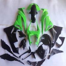 ABS обтекатели комплект подходит для kawasaki Ninja ZX6R 636 2009 2010 2011 2012 6R 09, 10, 11, 12, ZX-6R зелено-черный кузов комплект