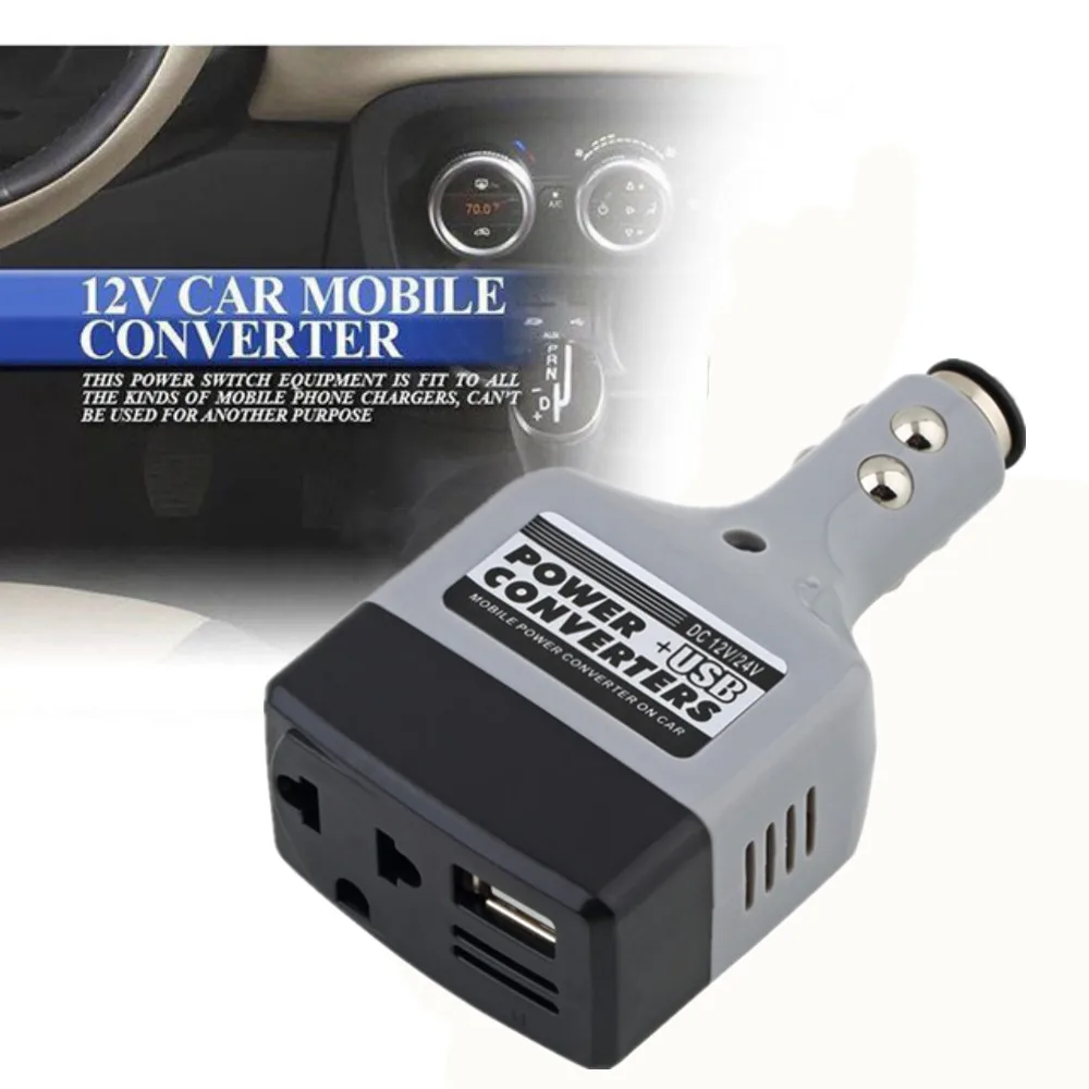 Горячая DC 12 V/24V к переменному току 220V USB 6V автомобиль мобильный Мощность Инвертор