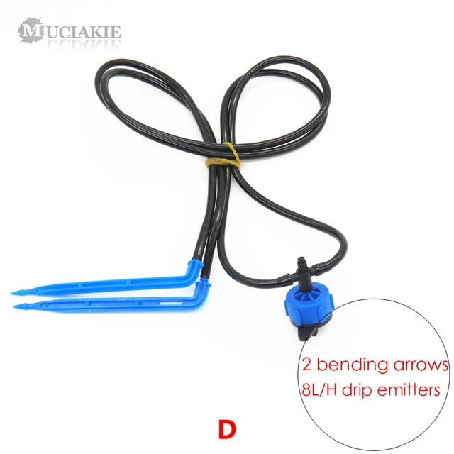 MUCIAKIE Drop Irrigation System for Bonsai Spider Distribution Assembly with 2/4 Elbow Arrow Dripper 2/8 L/H Drip Emitters Kits