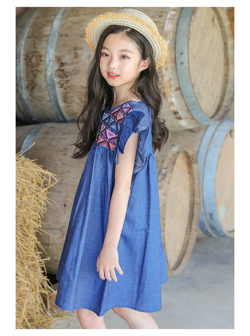 new summer style 2018 petal sleeve cotton kids dress baby princess dresses for girls children's clothing infant dress girl tops (3)