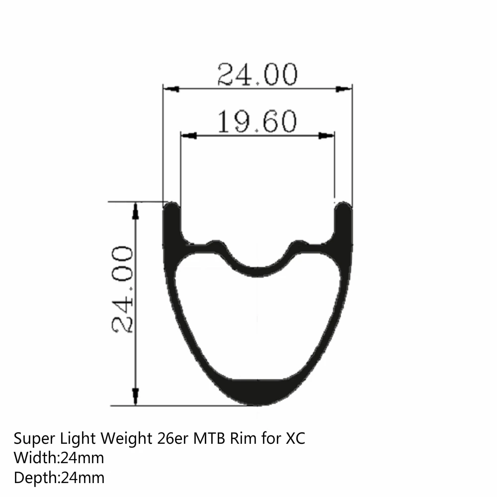 26er MTB обода супер светильник углеродное волокно Toray T700 обода 24 мм* 24 мм бескамерный Hookless готов для XC беговые колеса