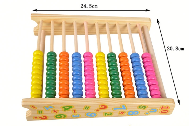 Монтессори дети математические игрушки Дерево Красочные бука Abacus обучения образовательные Дошкольное обучение