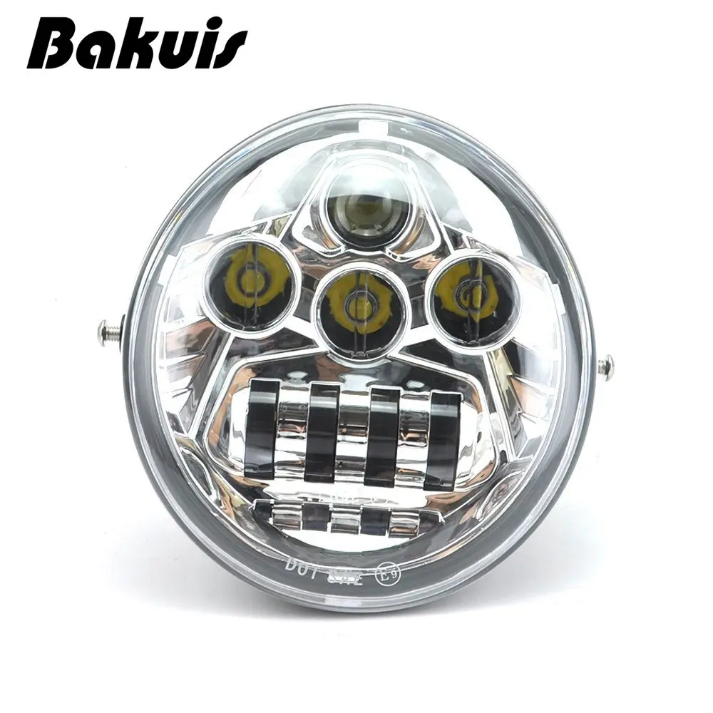 1PCS X Chrome LED Headlight For Harley Davidson V Rod VRod Headlight
