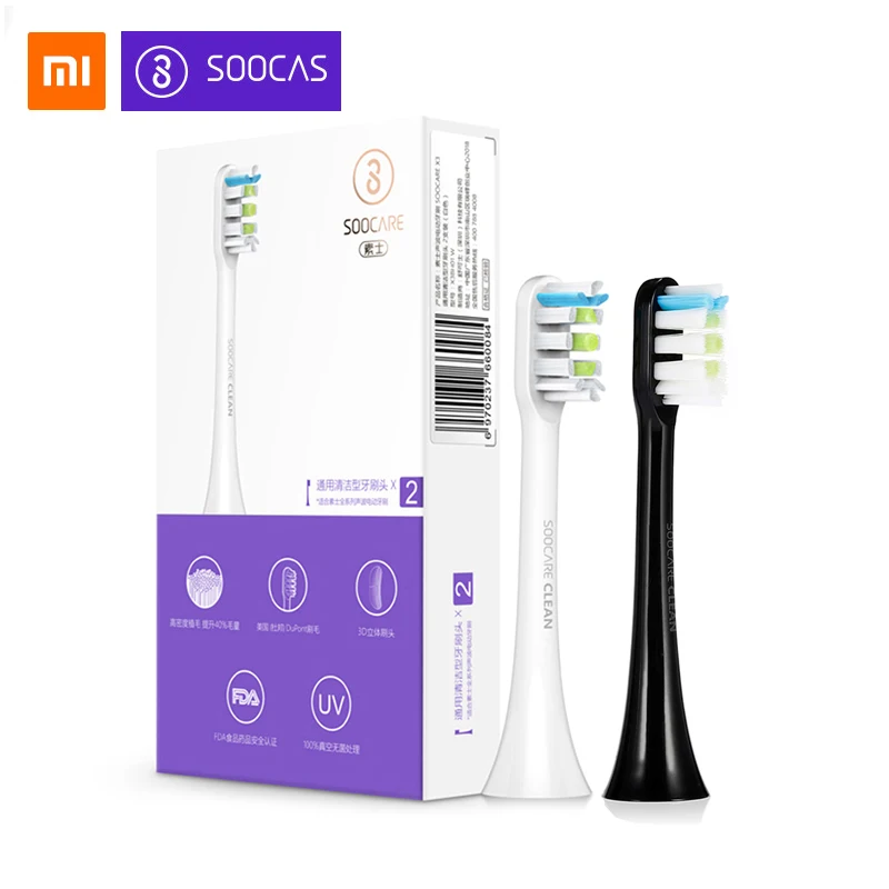 Оригинальная 2 шт. сменная зубная щетка SOOCAS для / SOOCARE X3 Mi Home APP Control Bluetooth Teethbrush
