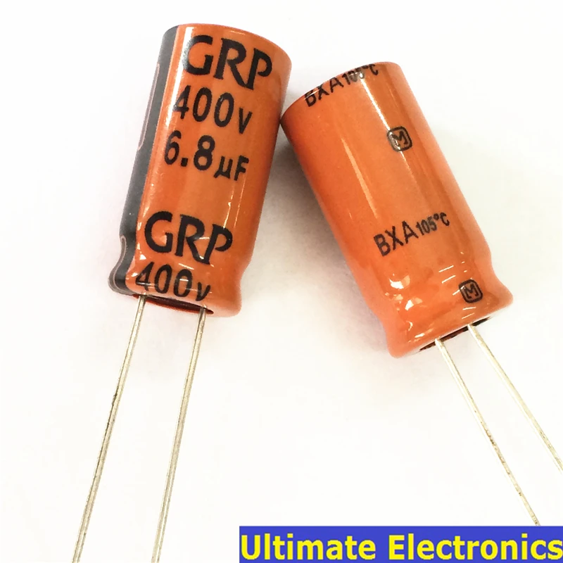 10pcs 6.8uF 400V GRP BXA Series 10x20mm 400V6.8uF Long Life Aluminum Electrolytic Capacitor | Электронные компоненты и