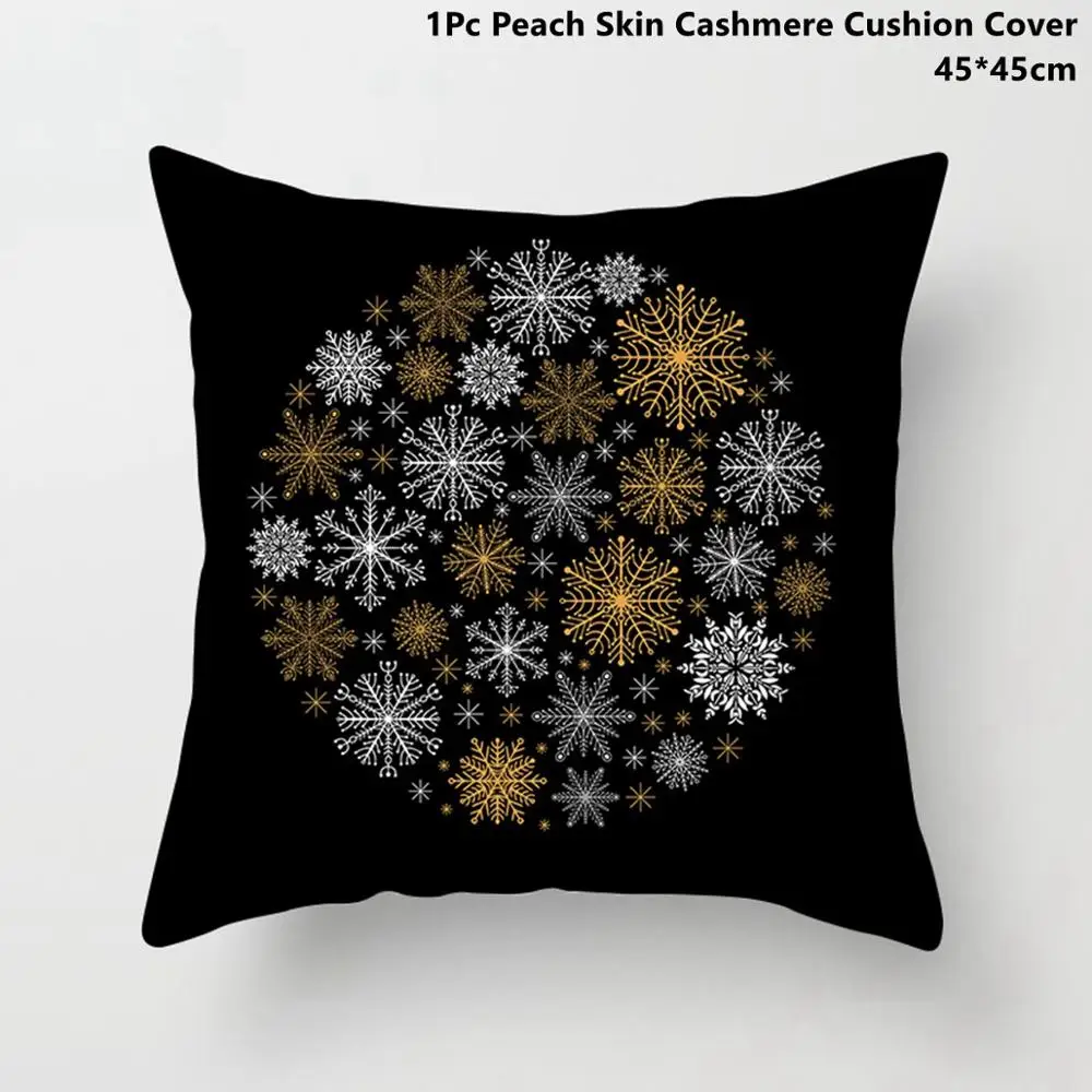Xmas Pillowcase 10 Taoup золотой черный Снежинка Счастливого Рождества наволочка Рождественский Декор для дома Декор для рождества украшения Xmas Noel Санта Клаус - Цвет: Xmas Pillowcase 10