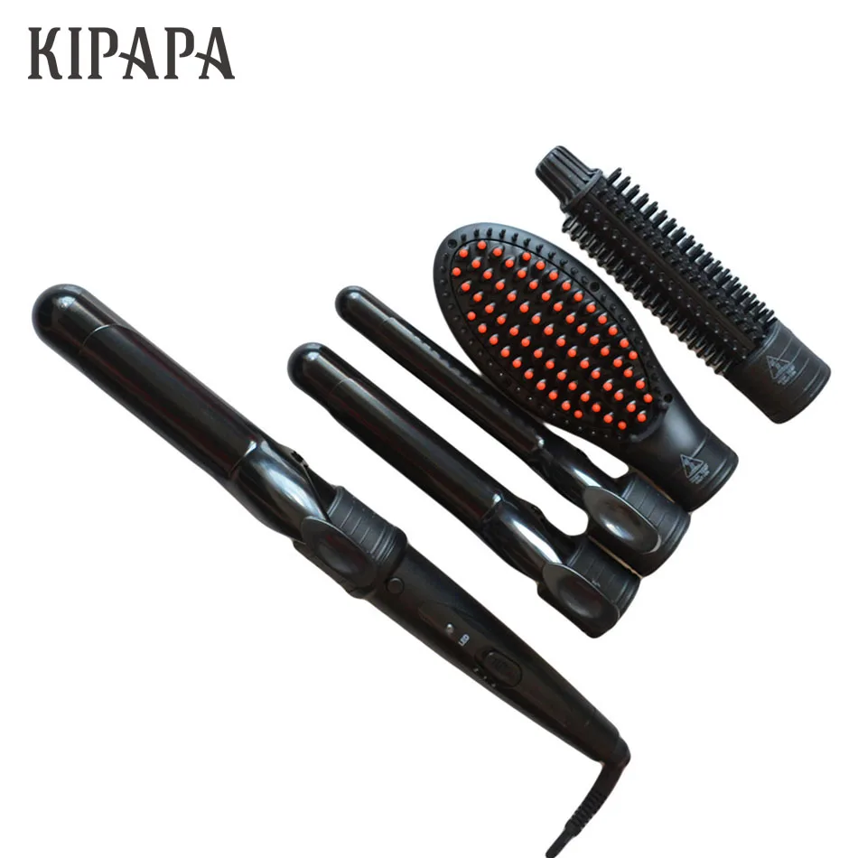 

KIPAPA 5 IN 1 Hair Curling Iron Set 410F Pro Magic Curl Electric Hair Care Tools Wave Machine Ceramic Hair Curler Curling Wand