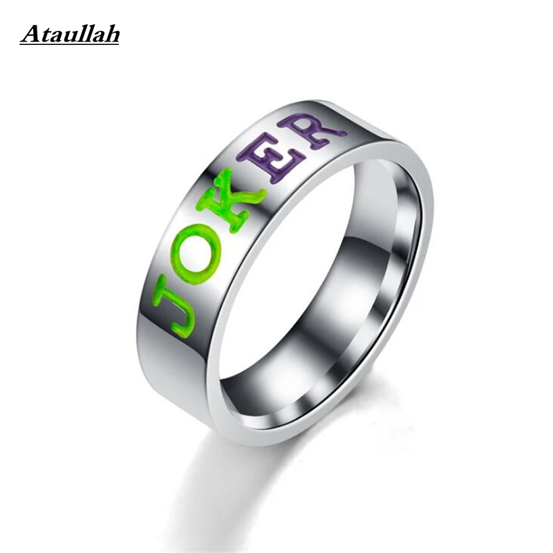

Ataullah Stainless Steel Suicide Squad Rings for Women Engraving JOKER & HARLEY Commemorate Jewelry Wedding Lover Rings RWD7-061