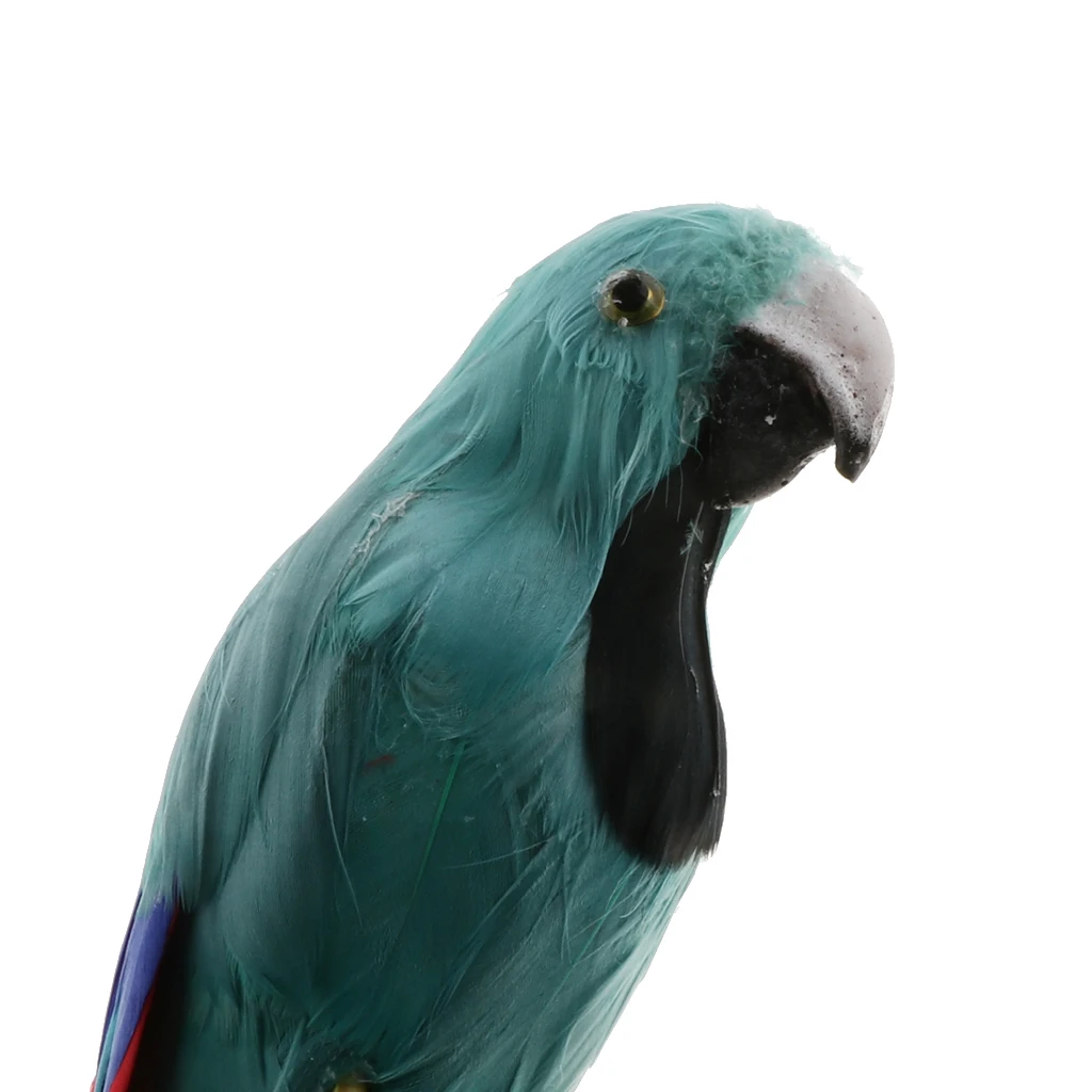Simulation Parrot Model Artificial Feather Bird Animal Figurine Home Garden Sculptures Yard Law Ornament Decor Fancy Dress Party