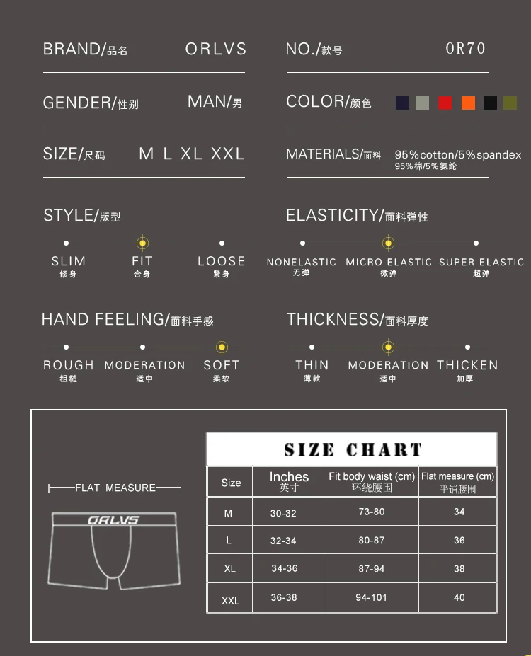 ORLVS бренд 50 шт./лот оптовая продажа Мужское нижнее белье мужские боксеры удобные трусики дышащие быстросохнущие хлопковые мужские боксеры