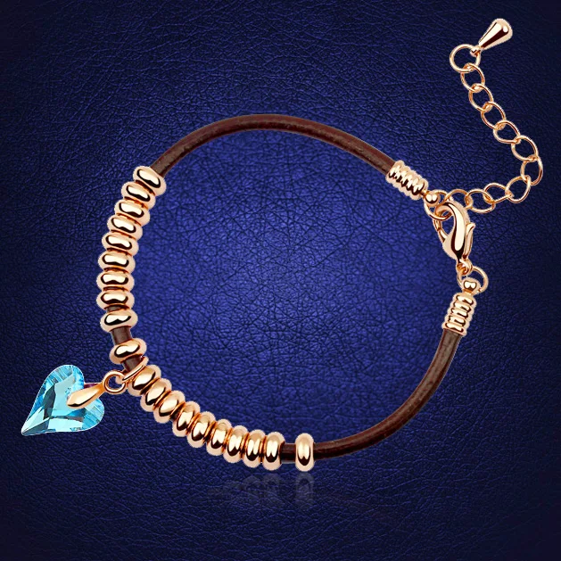Hot Heart Bracelet Love Pulseras For Women Crystal From Hot Heart Bracelet Love Pulseras For Women Crystal From Swarovski Cristal Bijoux Gold Color Jewelry