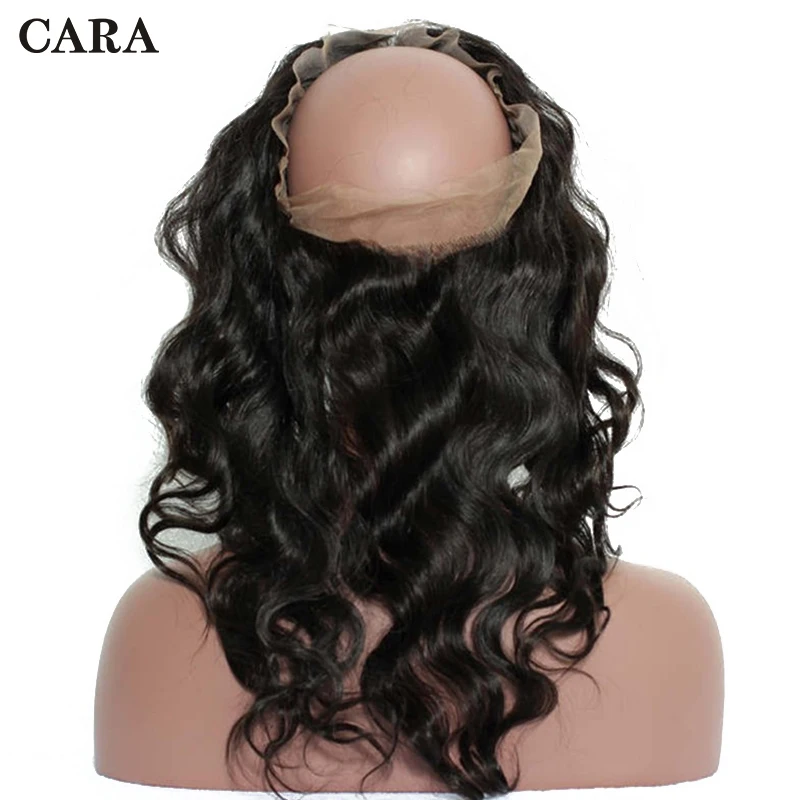 360 Кружева Фронтальная застежка с ребенком волос на теле волна 100% бразильский Волосы remy предварительно сорвал натуральный черный