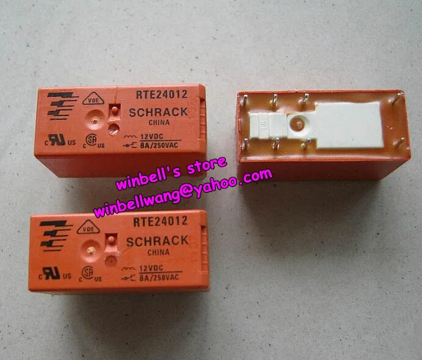 5Pcs RTE24012 12VDC 8A250VAC 8Pin Power PCB Relay