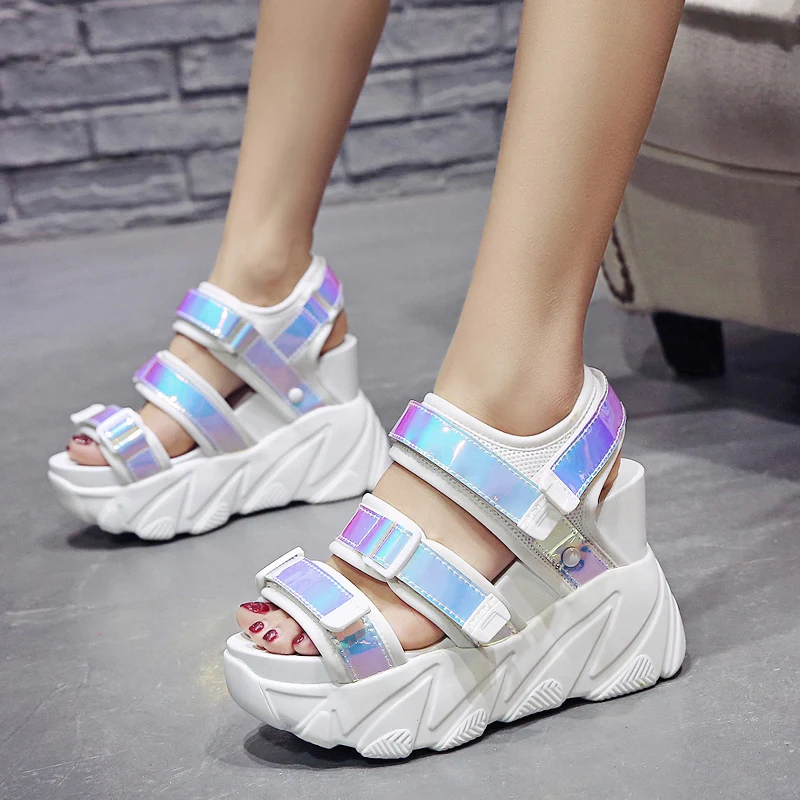 

Women Platform Sandals 11 High Heels Elevator Casual Chunky Sneakers Woman Shoes Platform Wedges Slippers Slides Ladies Creepers